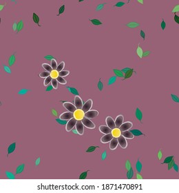 Blumen und Blätter nahtlose dekorative Vektormuster.