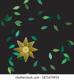 Flowers and leafs seamless ornamental vector pattern.