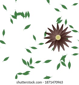 Flowers and leafs seamless ornamental vector pattern.