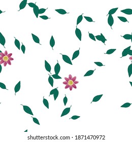 Flores y hojas sin fisuras de vectores ornamentales.