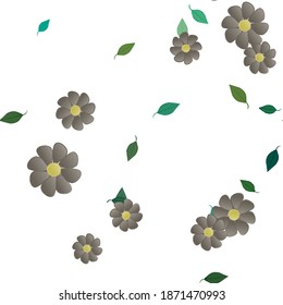 Flowers and leafs seamless ornamental vector pattern.