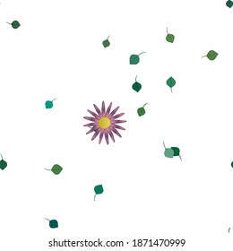 Flowers and leafs seamless ornamental vector pattern.