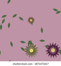 Blumen und Blätter nahtlose dekorative Vektormuster.