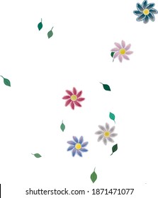Flowers and leafs seamless ornamental vector pattern.