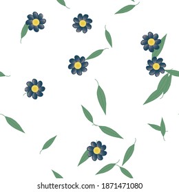 Flowers and leafs seamless ornamental vector pattern.