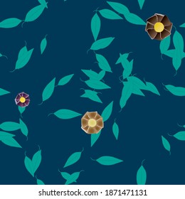 Flowers and leafs seamless ornamental vector pattern.