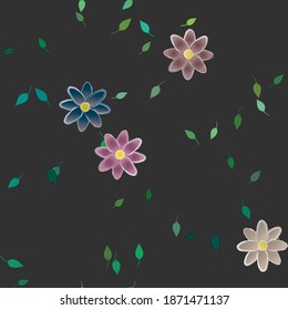 Flores y hojas sin fisuras de vectores ornamentales.