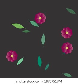 Flowers and leafs seamless ornamental vector pattern.