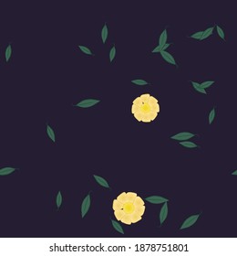 Flowers and leafs seamless ornamental vector pattern.
