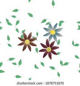 Flores y hojas sin fisuras de vectores ornamentales.