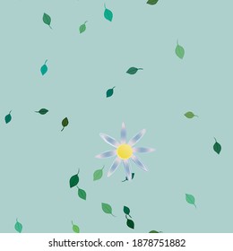 Flowers and leafs seamless ornamental vector pattern.