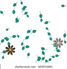 Flores y hojas sin fisuras de vectores ornamentales.