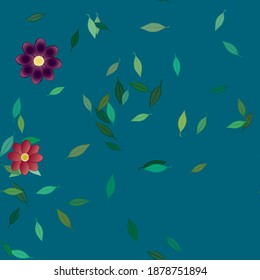 Flowers and leafs seamless ornamental vector pattern.
