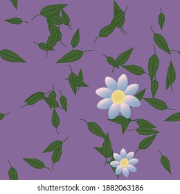 Flowers and leafs seamless ornamental vector pattern.
