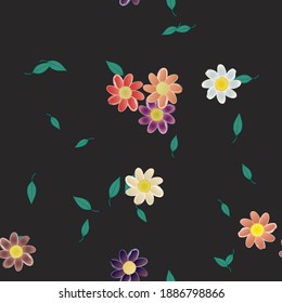 Blumen und Blätter nahtlose dekorative Vektormuster.