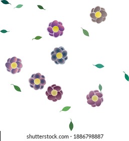 Flowers and leafs seamless ornamental vector pattern.