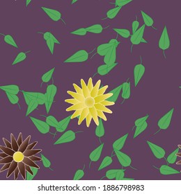 Flowers and leafs seamless ornamental vector pattern.