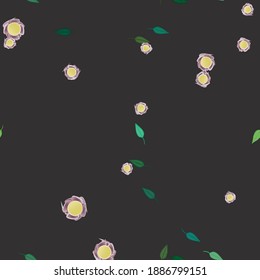 Flowers and leafs seamless ornamental vector pattern.