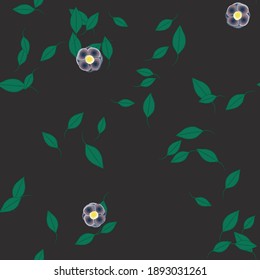 Flowers and leafs seamless ornamental vector pattern.