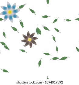 Blumen und Blätter nahtlose dekorative Vektormuster.
