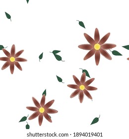Blumen und Blätter nahtlose dekorative Vektormuster.