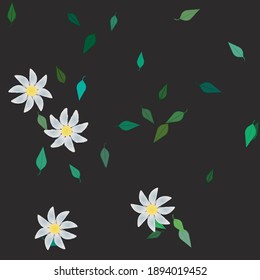 Flowers and leafs seamless ornamental vector pattern.