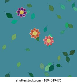 Blumen und Blätter nahtlose dekorative Vektormuster.