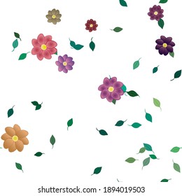 Blumen und Blätter nahtlose dekorative Vektormuster.