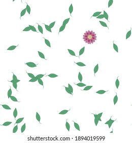Flowers and leafs seamless ornamental vector pattern.