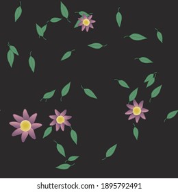 Flores y hojas sin fisuras de vectores ornamentales.