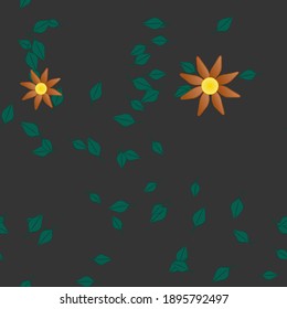 Flowers and leafs seamless ornamental vector pattern.