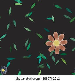 Blumen und Blätter nahtlose dekorative Vektormuster.