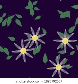Flores y hojas sin fisuras de vectores ornamentales.