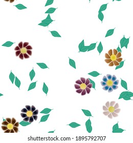 Flores y hojas sin fisuras de vectores ornamentales.