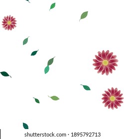 Flowers and leafs seamless ornamental vector pattern.