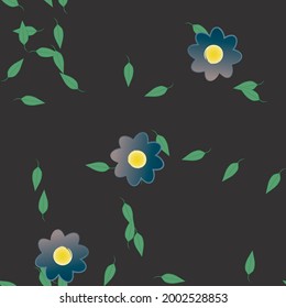 Flores y hojas sin fisuras de vectores ornamentales.