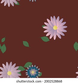 Flores y hojas sin fisuras de vectores ornamentales.