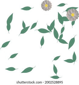 Flowers and leafs seamless ornamental vector pattern.