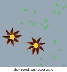 Flowers and leafs seamless ornamental vector pattern.