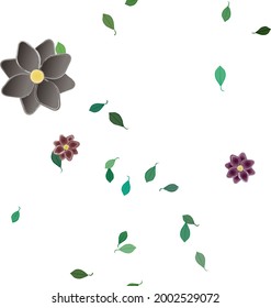 Flowers and leafs seamless ornamental vector pattern.