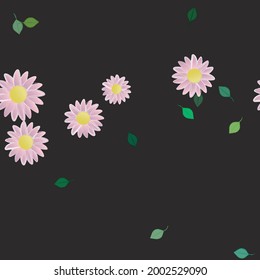 Flowers and leafs seamless ornamental vector pattern.