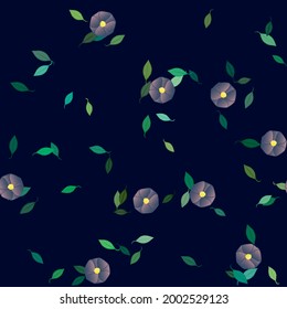Flowers and leafs seamless ornamental vector pattern.