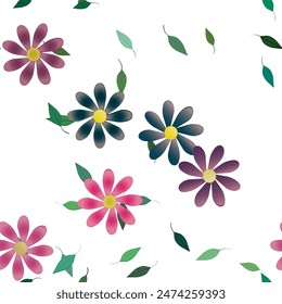Flores y hojas sin patrón de Vector ornamental.
