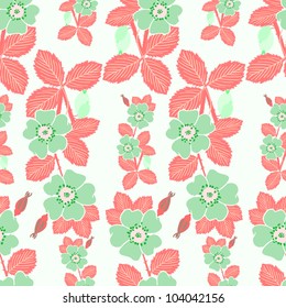 Flowers and leafs - seamless pattern