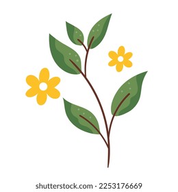 flowers and leafs spring icon