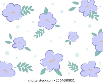 Flowers and leaf's wall art vector background. Foliage line art drawing with abstract shape. Abstract Plant Art design for print, cover, wallpaper, Minimal and natural wall art. Vector illustration.