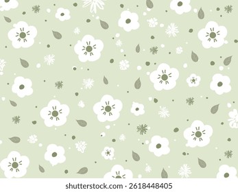 Flowers and leaf's wall art vector background. Foliage line art drawing with abstract shape. Abstract Plant Art design for print, cover, wallpaper, Minimal and natural wall art. Vector illustration.