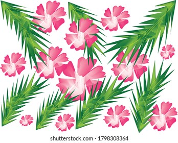 Blumen und Blätter und weißer Hintergrund - Design für ein schönes Bild