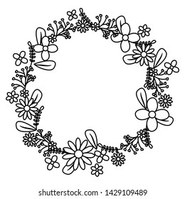 flowers and leafs wreath crown