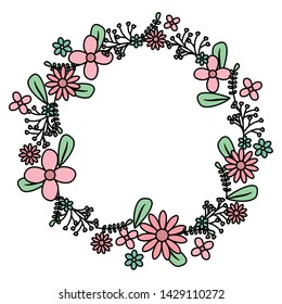 flowers and leafs wreath crown